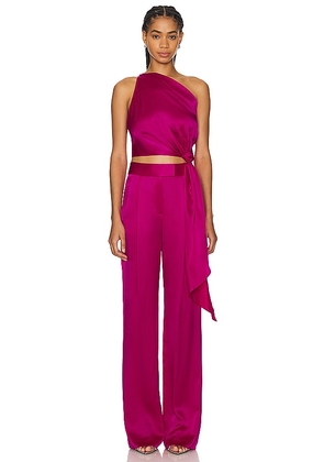 The Sei One Shoulder Top With Tail in Purple. Size 2, 4, 8.