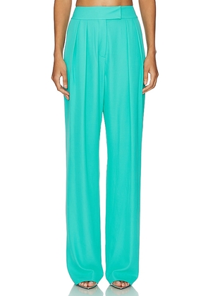 The Sei Double Pleat Trouser in Turquoise. Size 0, 2, 4, 6, 8.