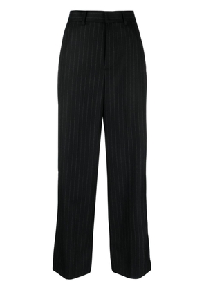 sacai pinstripe wool cropped trousers - Black