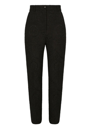 Dolce & Gabbana high-waisted jacquard trousers - Black
