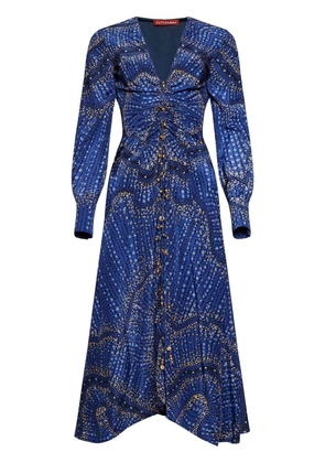 Altuzarra Mila silk ruched dress - Blue