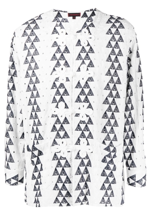 CLOT triangle-print embroidered shirt - Blue