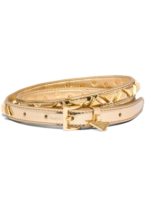 Prada triangle-logo leather belt - Gold