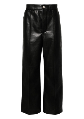 Nanushka Dax mid-rise faux-leather wide-leg trousers - Black
