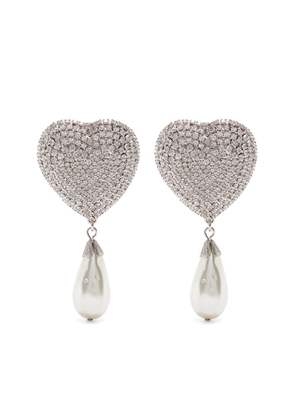 Alessandra Rich heart-motif clip-on earrings - Silver
