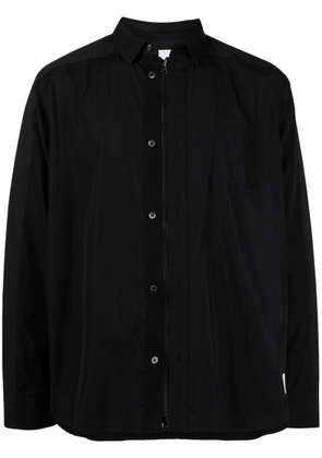 sacai zip-up cotton shirt - Black