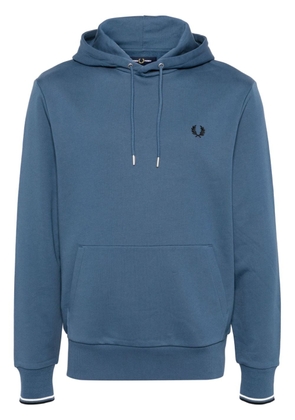 Fred Perry logo-embroidered cotton hoodie - Blue