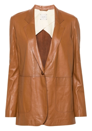 Alysi crinkled leather blazer - Brown