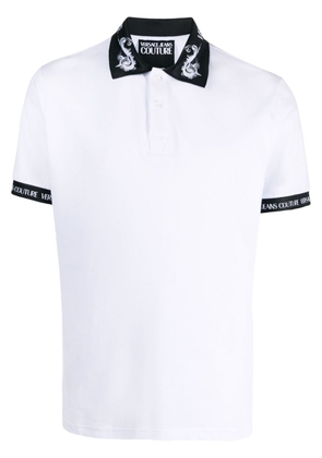 Versace Jeans Couture logo-trim cotton polo shirt - White