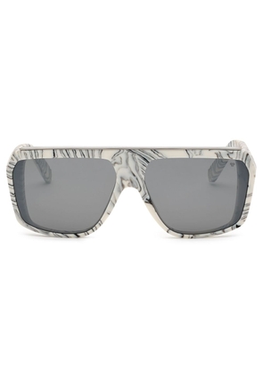Philipp Plein rectangle-frame sunglasses - Neutrals