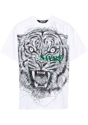Just Cavalli tiger-print T-shirt - White