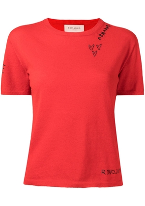 ERMANNO FIRENZE logo heart cashmere top - Red