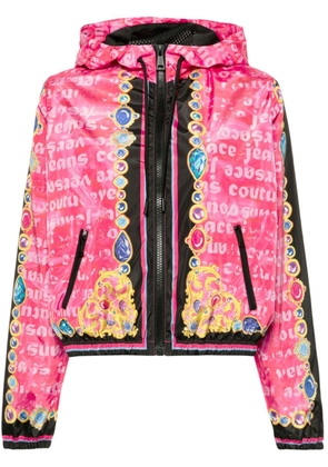 Versace Jeans Couture Heart-print hooded windbreaker - Pink