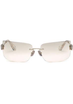 Philipp Plein skull-charm square-frame sunglasses - Neutrals