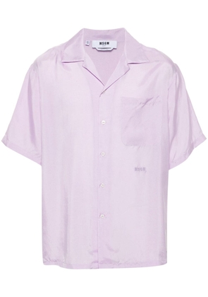 MSGM logo-embroidered short-sleeved shirt - Purple