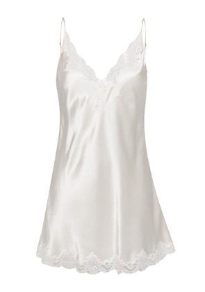 Carine Gilson lace-trim silk nightdress - White