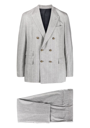 Eleventy double-breasted striped suit - Grey