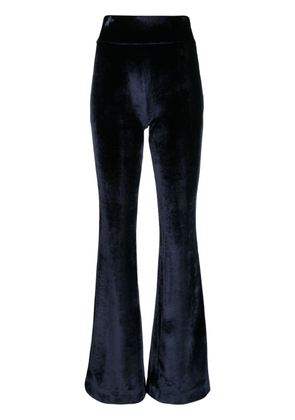 Galvan London pintucked velvet high-waisted trousers - Blue