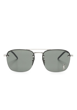 Saint Laurent Eyewear logo-plaque square sunglasses - Black