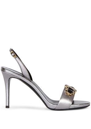 Giuseppe Zanotti gemstone embellished stiletto sandals - Silver