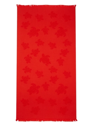 Vilebrequin Santah turtle-jacquard beach towel - Red