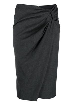 PINKO ruched wool-blend pencil skirt - Grey