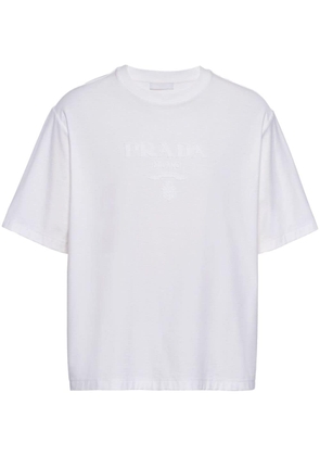 Prada logo-appliqué cotton T-shirt - White