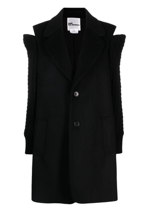 Noir Kei Ninomiya cold-shoulder single-breasted coat - Black