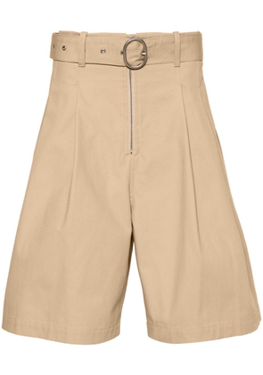 Jil Sander pleated cotton shorts - Neutrals