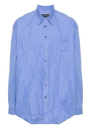 Y/Project embroidered-logo cotton shirt - Blue