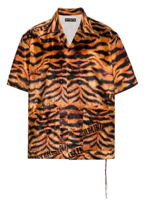 Mastermind Japan Tiger-print velvet-finish shirt - Orange