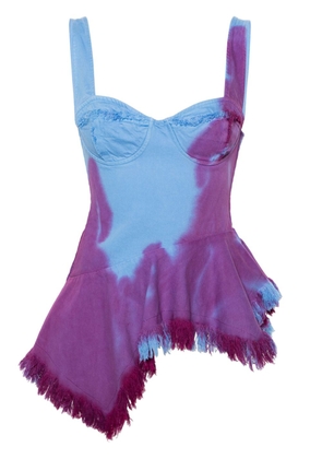 Marques'Almeida tie-dye denim corset - Blue