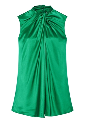 Rosetta Getty twisted-neck silk blouse - Green