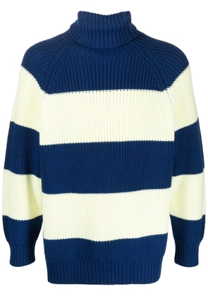 Sunnei striped roll-neck wool jumper - Yellow