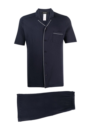 Hanro short-sleeve pajama set - Blue