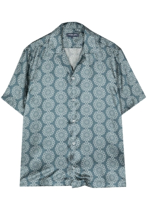 Frescobol Carioca Roberto Medalhao-print silk shirt - Blue