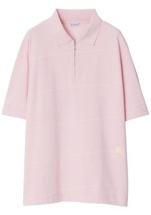 Burberry Equestrian Knight striped polo shirt - Pink