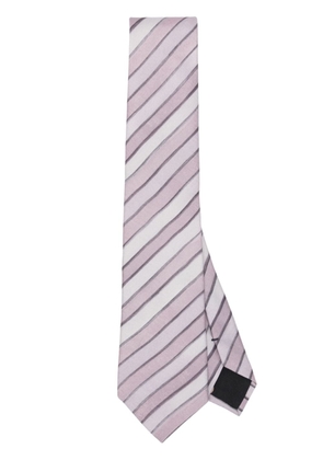 Paul Smith striped silk tie - Purple