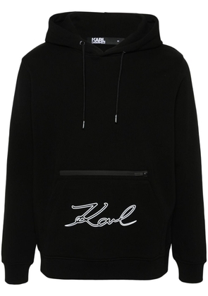 Karl Lagerfeld rubberised-logo cotton hoodie - Black