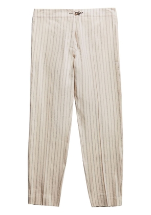 Fay clasp-fastening stripe-print trousers - Neutrals