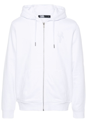 Karl Lagerfeld Ikonik Karl-print zipped hoodie - White