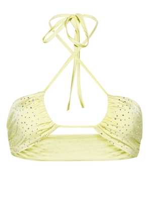 Forte Forte crystal-embellished halterneck bikini top - Yellow