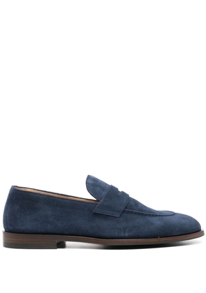 Brunello Cucinelli penny-slot suede loafers - Blue
