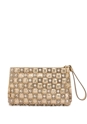 Alberta Ferretti embellished satin clutch bag - Gold