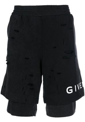 Givenchy logo-print track shorts - Black