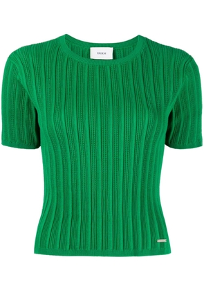 Erdem logo-plaque ribbed-knit T-shirt - Green