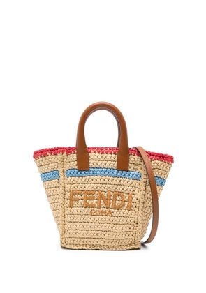 FENDI Sunshine Soft mini raffia bag - Neutrals