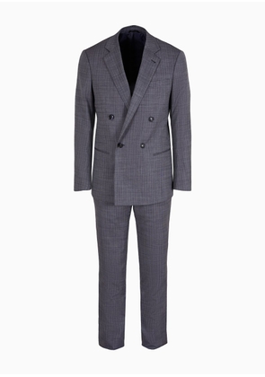 OFFICIAL STORE Soho Line Double-breasted Check Suit In Virgin Wool