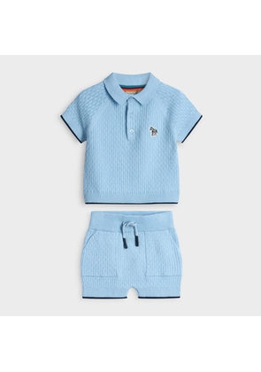 Paul Smith Junior Babies Blue Knitted T-Shirt & Shorts Set