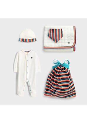 Paul Smith Junior Babies White 'Artist Stripe' Four-Piece Set